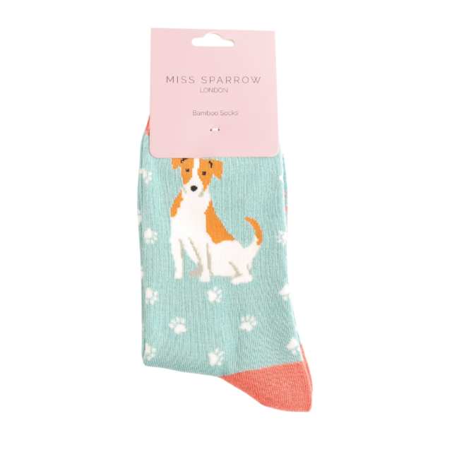 Socks Bamboo Cute Jack Russells duck egg