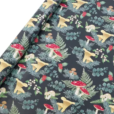 Talking Tables Cristmas Wrapping Paper Recycled  Midnight Forest 3m