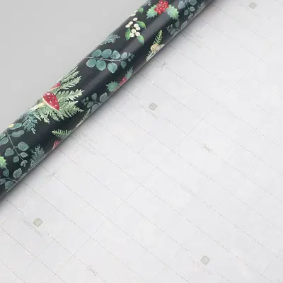 Talking Tables Cristmas Wrapping Paper Recycled  Midnight Forest 3m