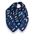 M&K Collection Scarf Cats navy