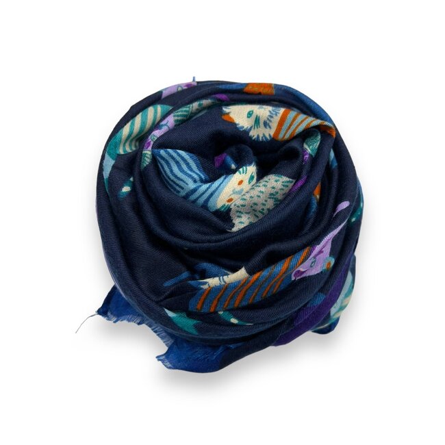 Scarf Cats navy