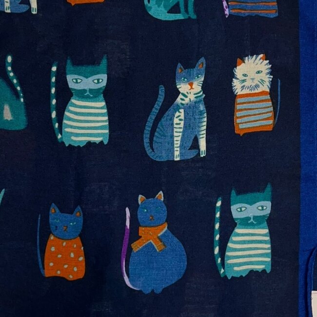 Scarf Cats navy