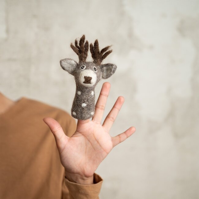 Fingerpuppen Hert grijs