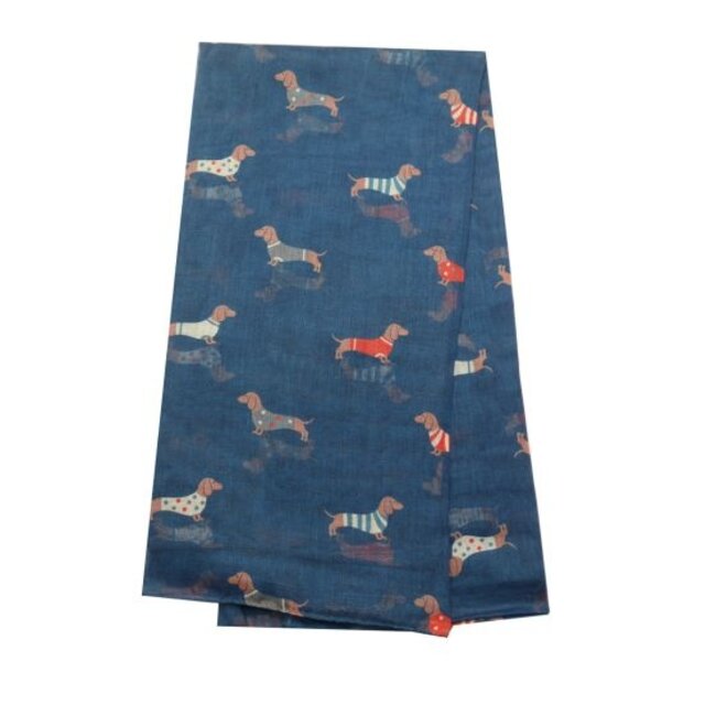Scarf Pups in Coats navy