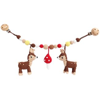 Sindibaba Kinderwagenkette Reh, braun mit Rassel