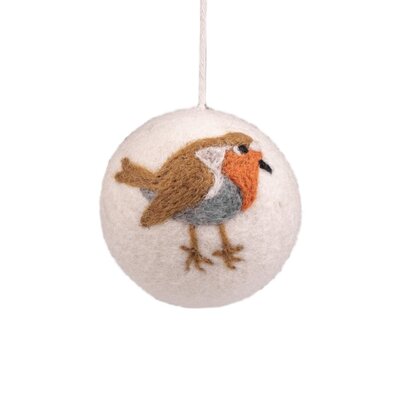 Sjaal met Verhaal Felt Hanger Bal Roodborstje