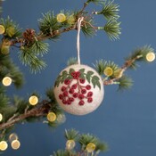 Sjaal met Verhaal Felt Hanger Bal Bes rood
