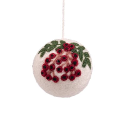 Sjaal met Verhaal Felt Hanger Bal Bes rood