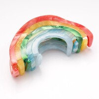 Red Cuckoo Hair Claw Clip Rainbow