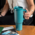 Rex London Travel Tumbler with handle 1,2 LTR petrol blue