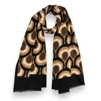 M&K Collection Scarf Wool Mix Peacock brown