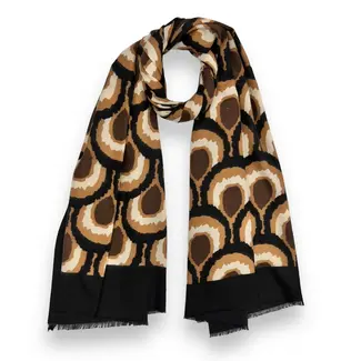 M&K Collection Schal Wool Mix Peacock brown