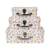 Clayre & Eef Köfferchen Daisies Set of 3