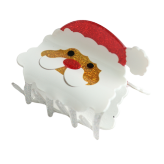 Red Cuckoo Hair Claw Clip Santa