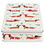 Rex London Cake tin square Festive Sausage Dog