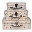 Suitcase Flowers brown Set of 3