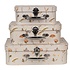 Clayre & Eef Köfferchen Flowers brown Set of 3