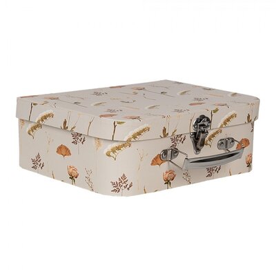Clayre & Eef Köfferchen Flowers brown Set of 3