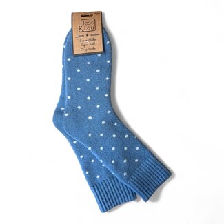 Jess & Lou Socken Ribbed Dots cornflower
