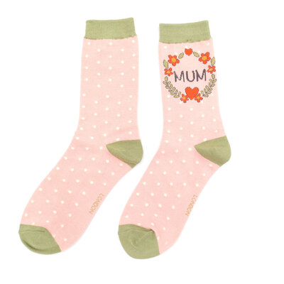 Miss Sparrow Socken Bamboo Mum Floral Wreath pink