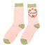 Miss Sparrow Socken Bamboo Mum Floral Wreath pink