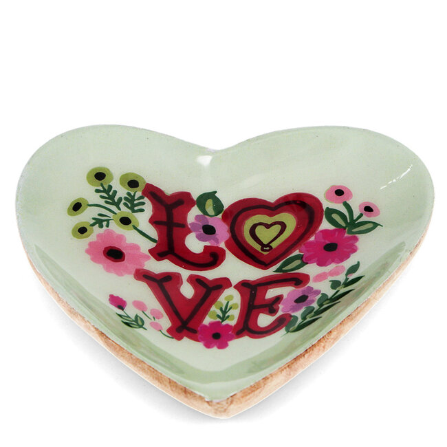 Trinket Dish Wooden Heart Love