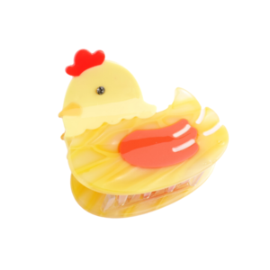 Red Cuckoo Hair Claw Clip Chicken yellow