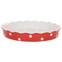 Isabelle Rose Pie Dish 30 cm Dots red