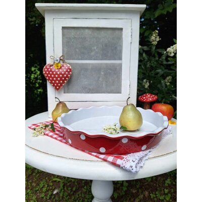 Isabelle Rose Pie Dish 30 cm Dots red
