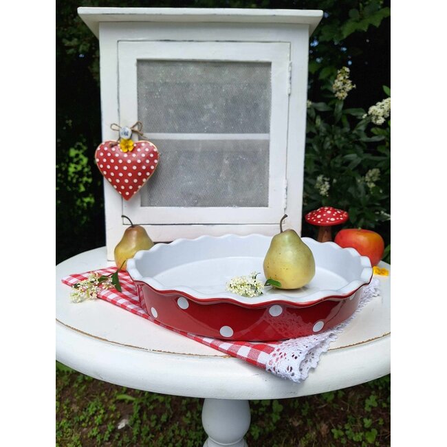 Pie Dish 30 cm Dots red