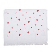 Clayre & Eef Guest towel Hearts red