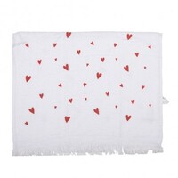Clayre & Eef Guest towel Hearts red