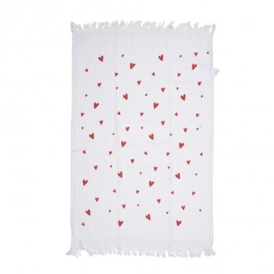 Clayre & Eef Guest towel Hearts red