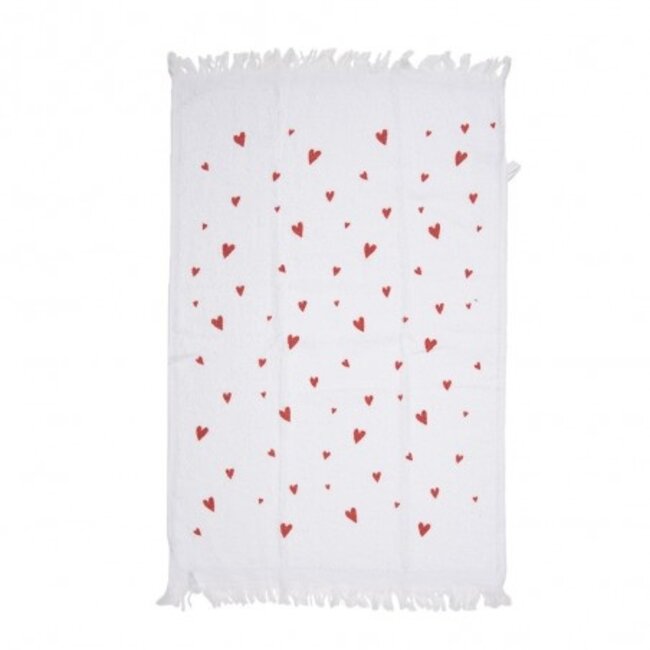 Gästetuch Hearts red