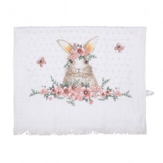 Clayre & Eef Guest towel Rabbits FLowers