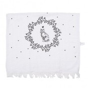 Clayre & Eef Guest towel Rabbits black-white