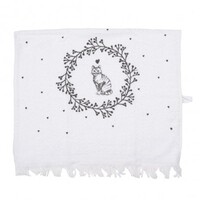 Clayre & Eef Guest towel Cats black-white