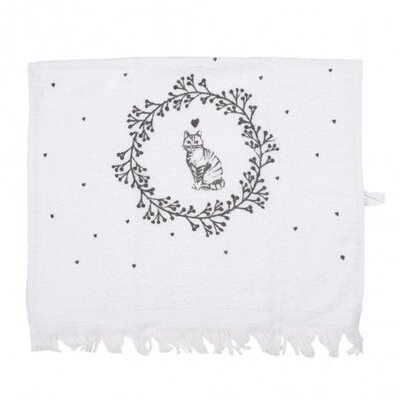 Clayre & Eef Guest towel Rabbits black-white