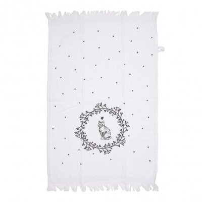 Clayre & Eef Guest towel Rabbits black-white