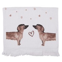 Clayre & Eef Gästetuch Sausage Dogs & Hearts