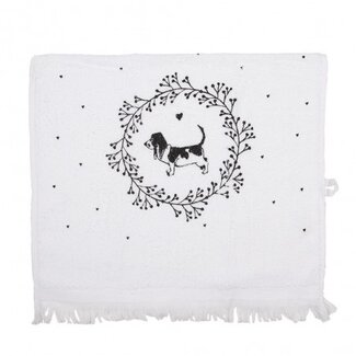 Clayre & Eef Guest towel Dogs black-white