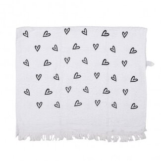 Clayre & Eef Gästetuch Hearts black