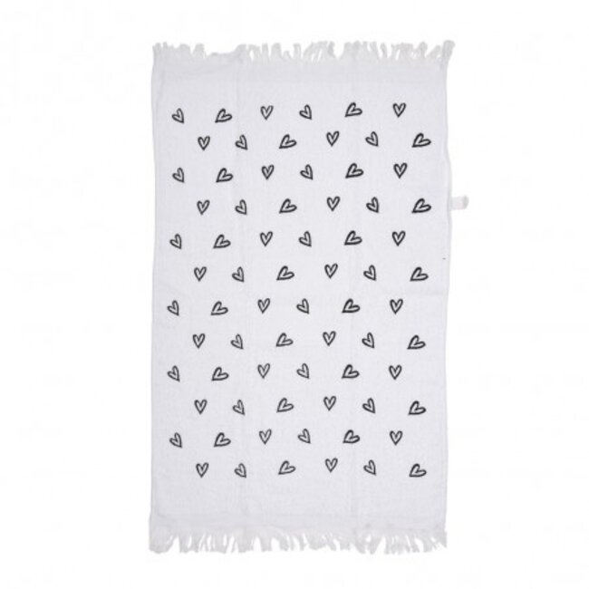 Guest towel Hearts red black