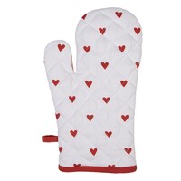 Clayre & Eef Ofenhandschuh Hearts red
