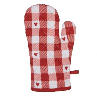 Clayre & Eef Ofenhandschuh Hearts red