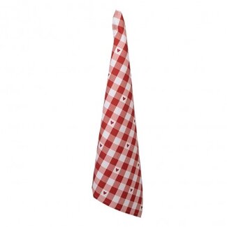 Clayre & Eef Tea towel Heart Red
