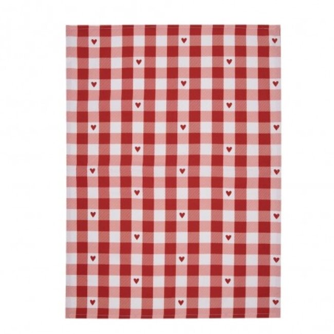 Tea towel Heart Red