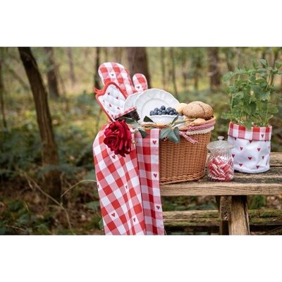 Clayre & Eef Geschirrtuch Heart Red
