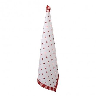 Clayre & Eef Tea towel Heart Red