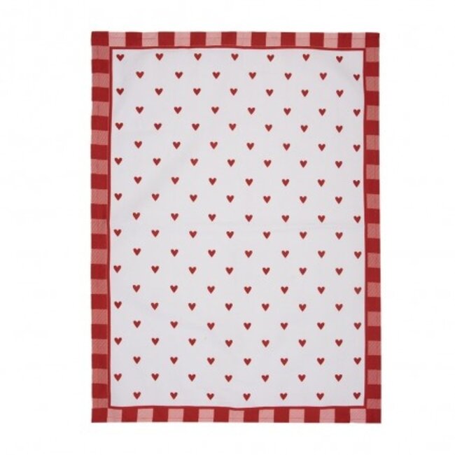 Tea towel Heart Red